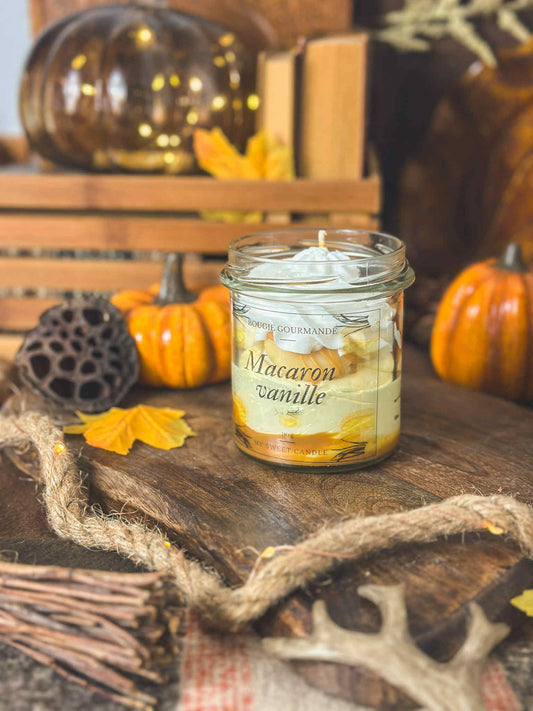 Bougie gourmande Macaron vanille